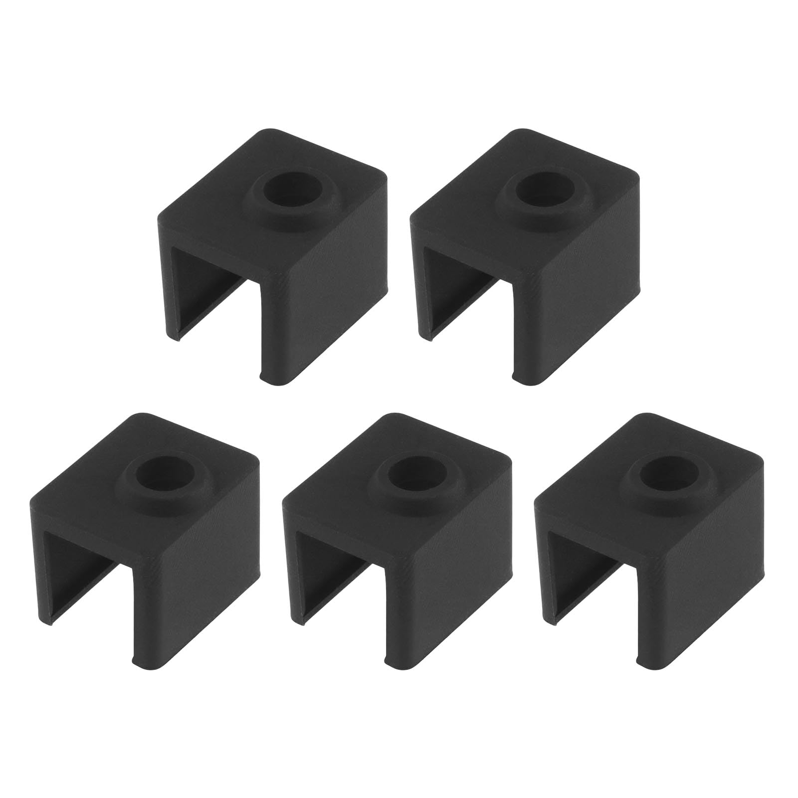 ECSiNG Heizblock-Silikon-Abdecksocken, kompatibel mit Elegoo Neptune 4 und 4 Pro 3D-Drucker-Extruder, Hotend-Teile, Zubehör, 18,9 x 22,9 x 17,9 mm, Schwarz, 5 Stück von ECSiNG