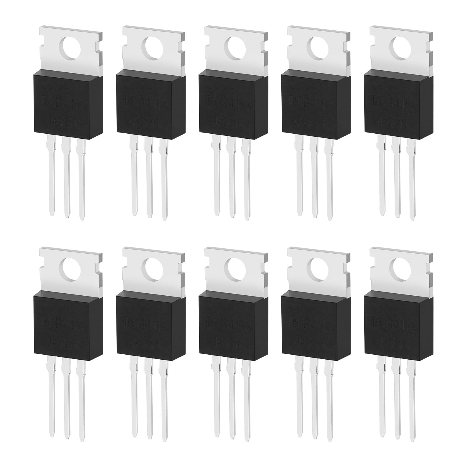 ECSiNG IRFB4110 MOSFET N-Kanal für Leistungselektronik, Ersatz für Gleichstrommotoren, Batteriemanagementsysteme, Wechselrichter, 10 Stück von ECSiNG