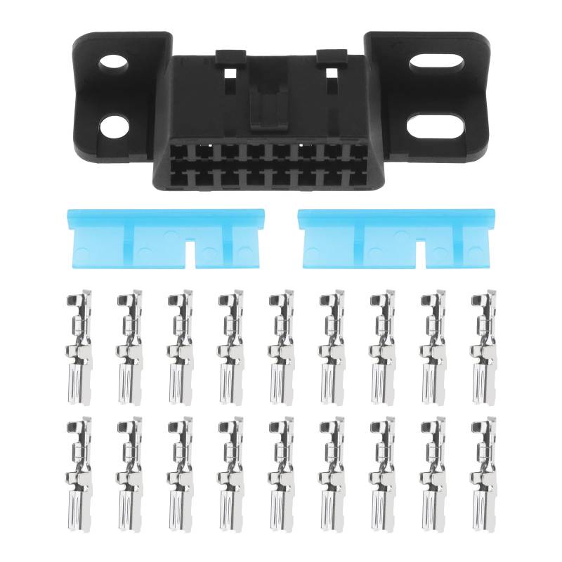 ECSiNG OBD2 Kabelstecker weiblich auf 16 Pin Adapter Auto OBDII J1962 OBD 2 Set mit Schalenstecker für Fahrzeuge, Armaturenbrett, Buchse montiert von ECSiNG