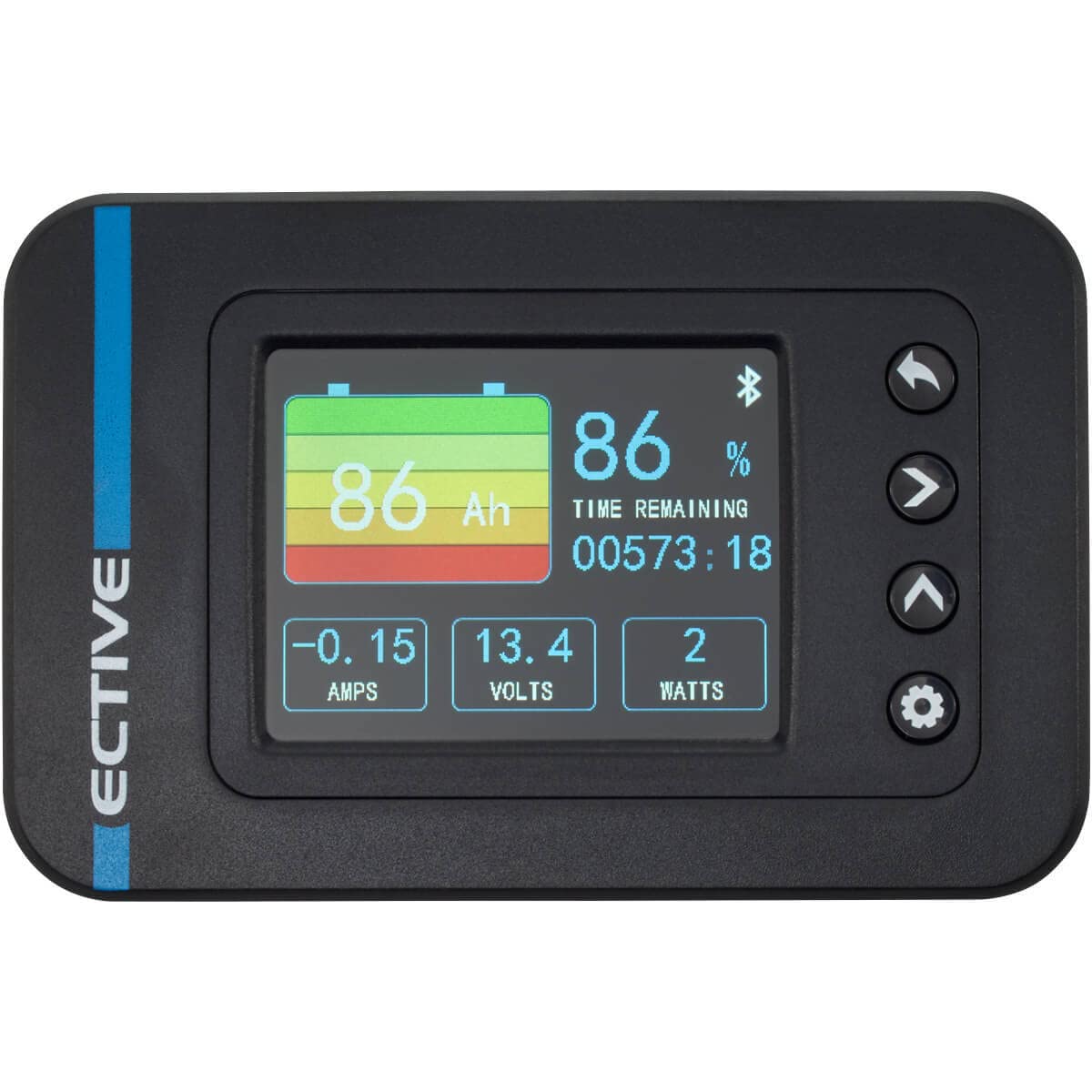 ECTIVE Batterie Monitor mit Shunt - Digital HD LCD Display, Bluetooth App,12V, 24V, Batteriekapazität 10-1000Ah - Messgerät, Voltmeter, Amperemeter, Spannungsprüfer, LiFePO Auto PK KFZ Batterie Tester von ECTIVE