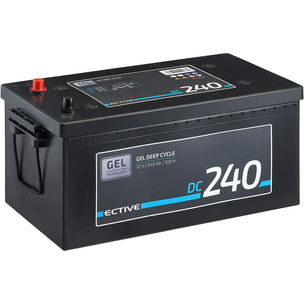 ECTIVE DC240 Gel Batterie- 12V, 240Ah, 100h, wartungsfrei, zyklenfest, auslaufsicher, vollverschlossen, gasungsfrei- Deep Cycle VRLA Versorgungsbatterie, Solarbatterie,Bootsbatterie,Wohnmobilebatterie von ECTIVE