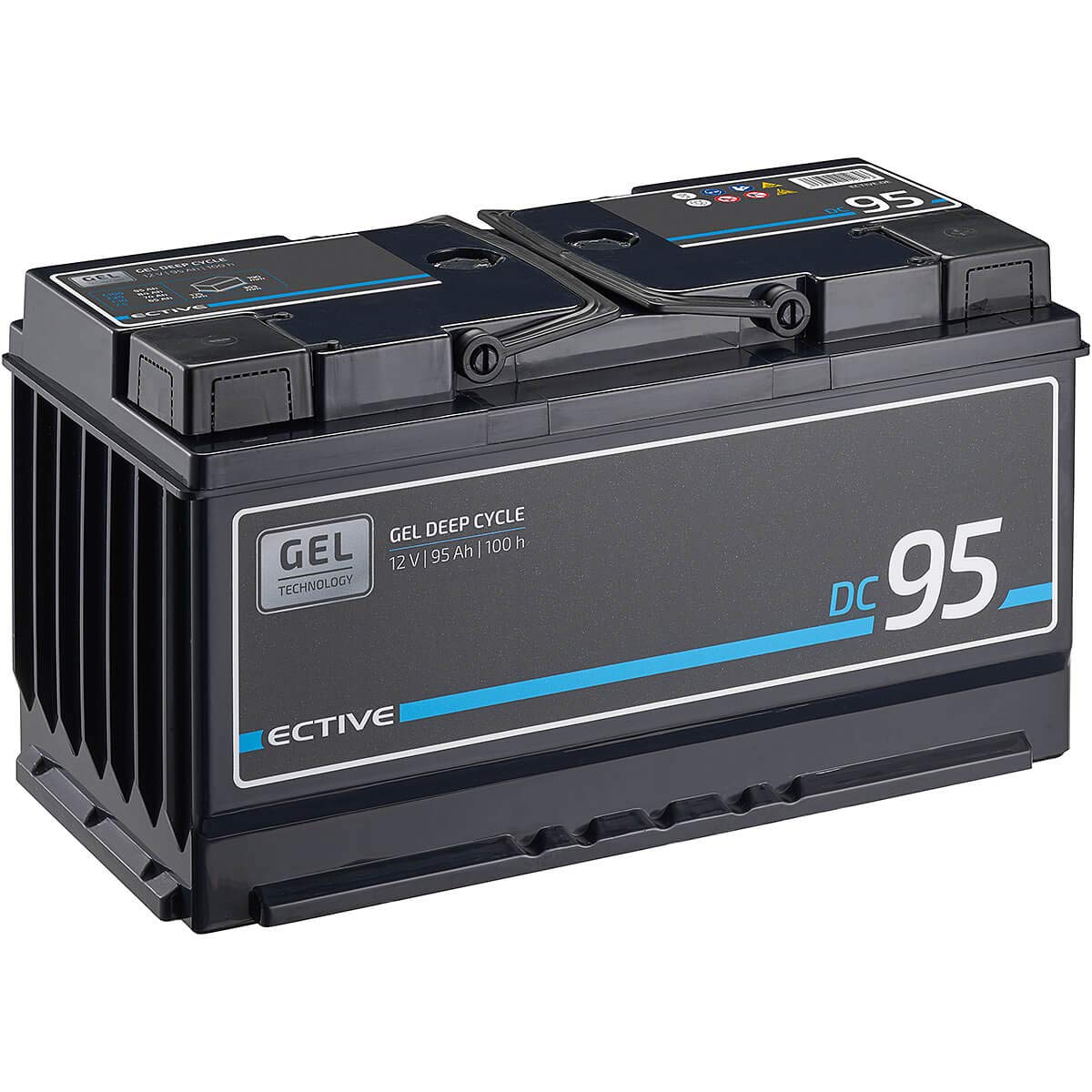 ECTIVE DC95 Gel Batterie- 12V, 95Ah, 100h, wartungsfrei, zyklenfest, auslaufsicher, vollverschlossen, gasungsfrei- Deep Cycle VRLA Versorgungsbatterie, Solarbatterie,Bootsbatterie,Wohnmobilebatterie von ECTIVE