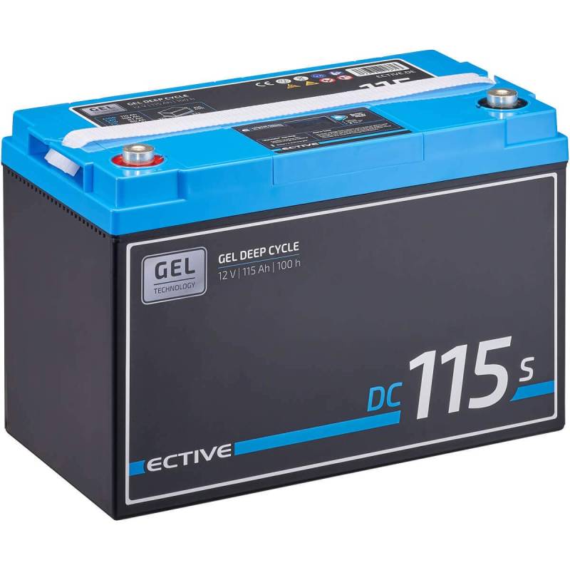 ECTIVE GEL Batterie DC115SC - 12V, 115Ah, mit Nachfüllpacks, LCD-Display - Deep Cycle VRLA Versorgungsbatterie, Solarbatterie, Bootsbatterie, Starterbatterie, Blei Akku für Wohnwagen, Camper von ECTIVE