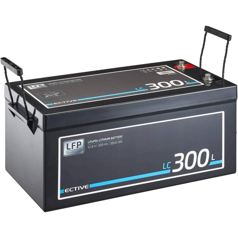 ECTIVE LiFePO4 Batterie LC300L - 12V, 300Ah, 3840Wh, Management System - Lithium-Eisenphosphat Versorgungsbatterie, Bootsbatterie, Solarbatterie für Wohnwagen, Wohnmobil, Camper von ECTIVE