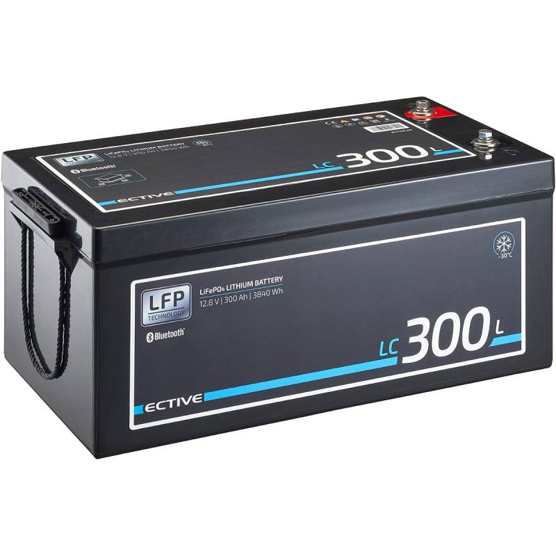 ECTIVE LiFePO4 Batterie LC300L LT - 12V, 300Ah, 3840Wh, Bluetooth, App, Low Temperature - Lithium-Eisenphosphat Versorgungsbatterie, Bootsbatterie, Solarbatterie für Wohnwagen, Wohnmobil, Camper von ECTIVE