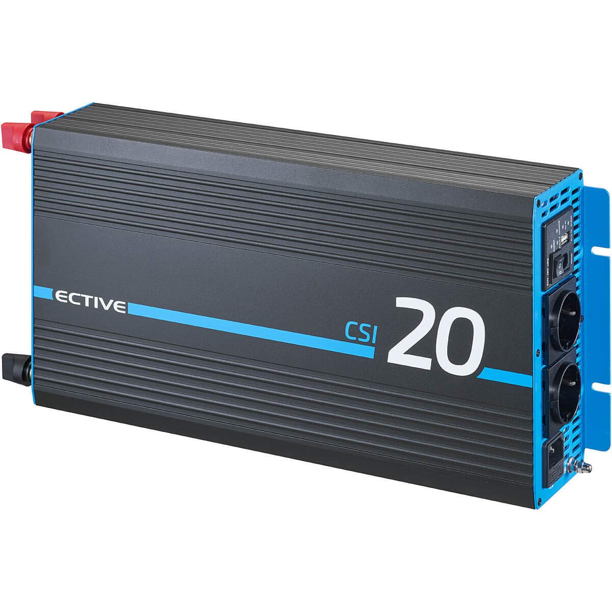ECTIVE Reiner Sinsus Wechselrichter CSI 20-2000W, 12V auf 230V, USB, USV Funktion, Überhitzungsschutz, Netzvorrangschaltung - DC/AC Spannungswandler, Umwandler, Stromwandler für Haushaltsgeräten von ECTIVE