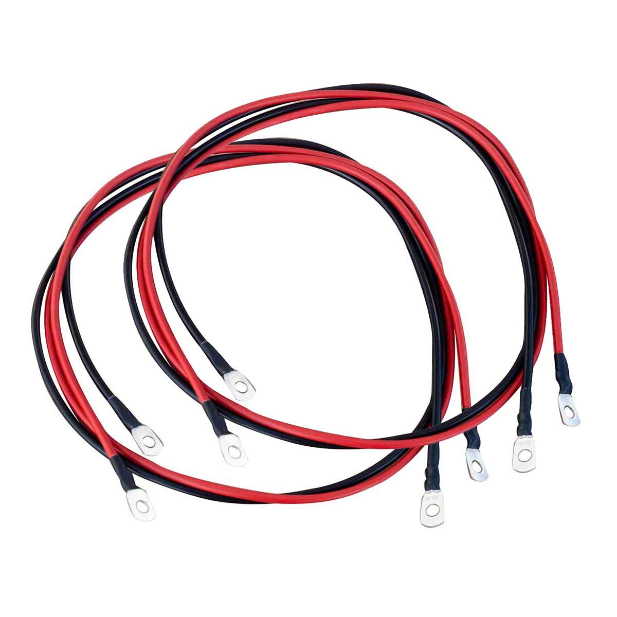 ECTIVE Wechselrichter-Kabel – M8/M8, 1m, rot/schwarz, Kupfer, 10 mm² - Batteriekabel, Kabel-Satz, Kabel für Wechselrichter 2000W mit Ringösen für 24V Batterie, Versorgungsbatterie, Autobatterie von ECTIVE