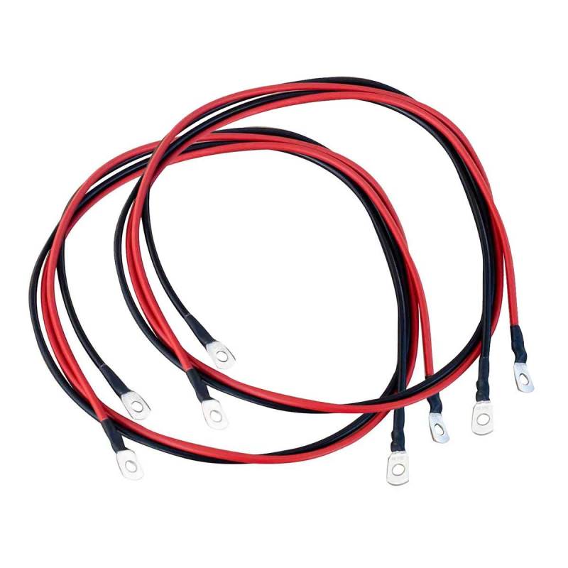 ECTIVE Wechselrichter-Kabel – M8/M8, 1m, rot/schwarz, Kupfer, 10 mm² - Batteriekabel, Kabel-Satz, Kabel für Wechselrichter 2000W mit Ringösen für 24V Batterie, Versorgungsbatterie, Autobatterie von ECTIVE