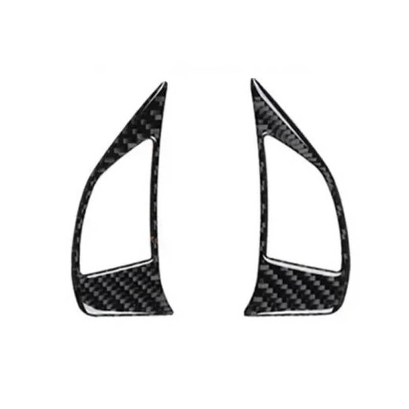 Auto Innenraum Formen Zierleiste 2PCS Carbon Fiber Schwarz Auto Lenkrad Taste Abdeckung Trim Für Fiat 500 2012 2013 2014 2015 von ECVHIPKLG