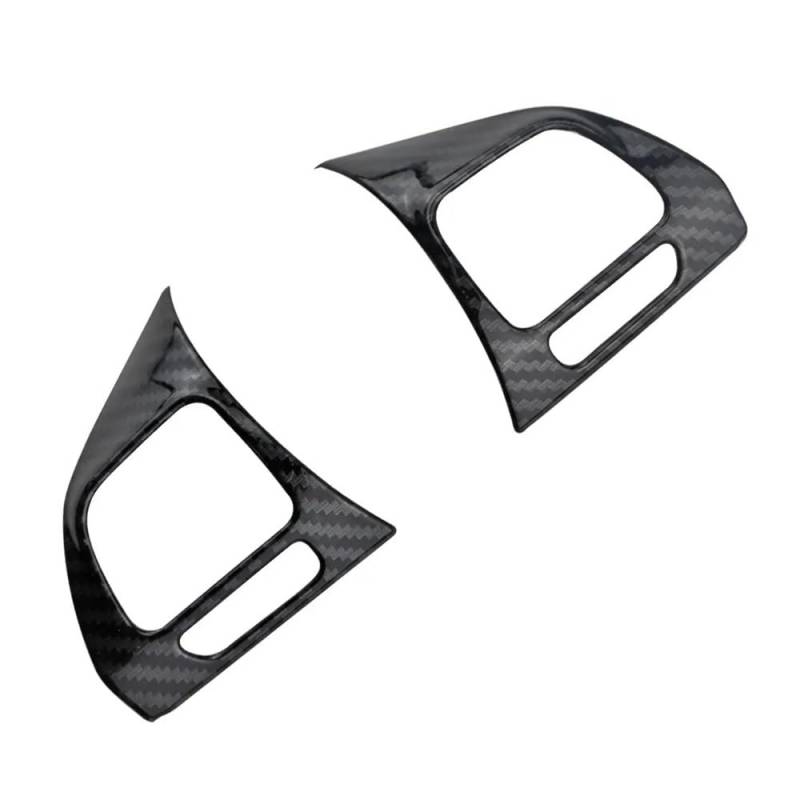 Auto Innenraum Formen Zierleiste 2Pcs Auto Lenkrad Panel Aufkleber Für Golf MK6 Für Passat B7 Für CC Für EOS Für Tiguan Für Jetta Für Für Caddy Für Sharan(Carbon fiber black) von ECVHIPKLG