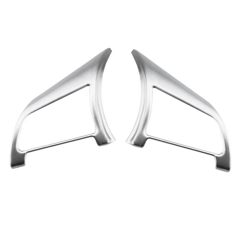 Auto Innenraum Formen Zierleiste 2Pcs Auto Lenkrad Trim Aufkleber Abdeckung Für Nissan Für Xtrail T32 Für Rogue Für Qashqai J11 Für Versa Für Juke Für Micra Für Kicks(Matte silver) von ECVHIPKLG