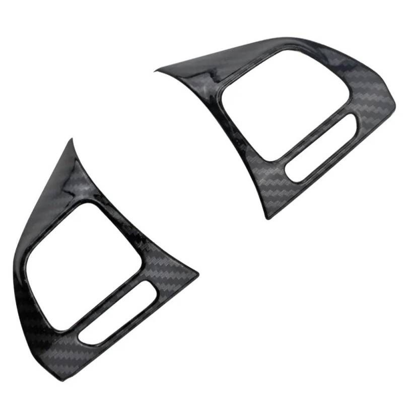 ECVHIPKLG Auto Innenraum Formen Zierleiste 2Pcs Auto Lenkrad Panel Aufkleber Trim Abdeckung Für Golf MK6 Für Passat B7 Für CC Für EOS Für Tiguan Für Jetta Für Für Caddy(Carbon Fiber Black) von ECVHIPKLG