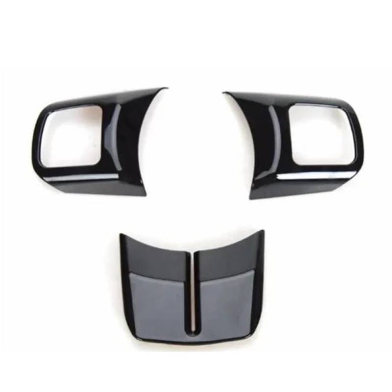 ECVHIPKLG Auto Innenraum Formen Zierleiste 3PCS ABS Lenkrad Abdeckung Dekor Trim Für Jeep Für Wrangler JK 2011-2017 Für Patriot Für Kompass Für Grand Cherokee 2011-2013(Black) von ECVHIPKLG