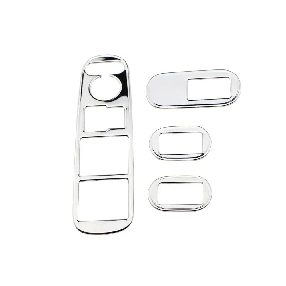 ECVHIPKLG Auto Innenraum Formen Zierleiste 4Pcs Auto Fensterheber Taste Panel Aufkleber Für Für HRV Für HR-V Für Vezel 2014-2020 Innen Zubehör(Stainless Steel) von ECVHIPKLG