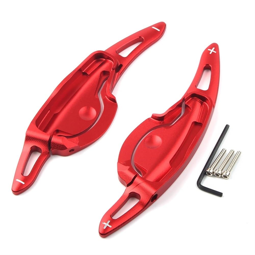 ECVHIPKLG Auto Lenkrad Schaltwippen Auto Lenkrad Paddle Shifter Extension Shift Für Hyundai LA Festa 2019 2020 CNC Aluminium(Red) von ECVHIPKLG