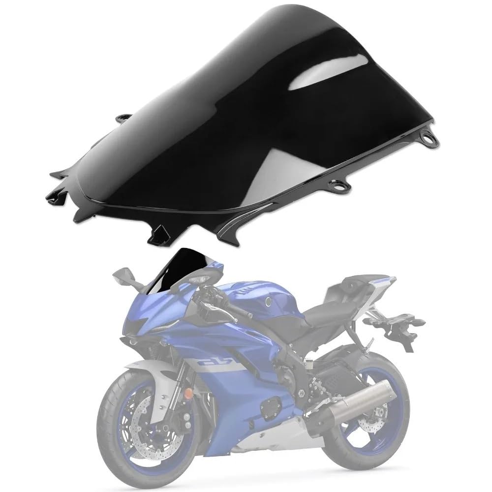 ECVHIPKLG Motorrad Windschild Für Y&AMAHA YZF R6 YZFR6 2017-2023 R7 2021 2022 2023 2024 Motorrad Frontscheibe Windschutz Bildschirm Zubehör von ECVHIPKLG