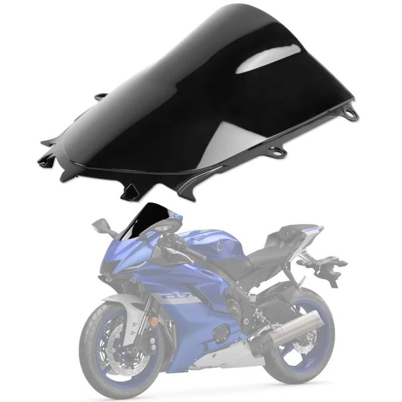 ECVHIPKLG Motorrad Windschild Für Y&AMAHA YZF R6 YZFR6 2017-2023 R7 2021 2022 2023 2024 Motorrad Frontscheibe Windschutz Bildschirm Zubehör von ECVHIPKLG