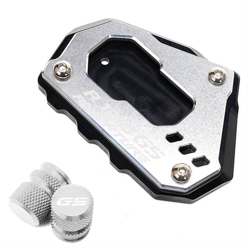 ECVHIPKLG Stand Pad Extension Für B&MW R1200GS R1250GS R 1200 1250 GS Adventure ADV LC GSA 2021 Motorrad Zubehör CNC Ständer Seite Stehen Enlarger Pad(R1200GSADV Silver) von ECVHIPKLG