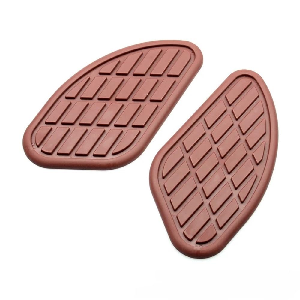 ECVHIPKLG Tankaufkleber Pad Für Für 2Pcs Retro Motorrad Gas Kraftstoff Tank Gummi Aufkleber Schutz Knie Tank Pad Grip Aufkleber(Brown) von ECVHIPKLG