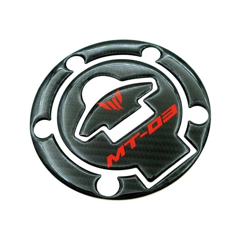 ECVHIPKLG Tankaufkleber Pad Für MT03 Aufkleber Motorrad Kraftstoff Tank Tankdeckel Abdeckung Pad Schutz Aufkleber 3D Carbon Look Aufkleber(Red Logo) von ECVHIPKLG