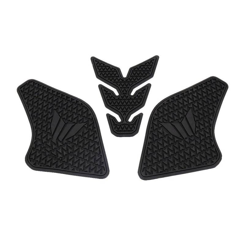 ECVHIPKLG Tankaufkleber Pad Für MT07 MT-07 MT 07 2021 Motorrad Anti-Scratch Seite Kraftstoff Tank Pad Kraftstoff Tank Knie Grip Pad Seite wasserdichte Aufkleber(Black 3) von ECVHIPKLG