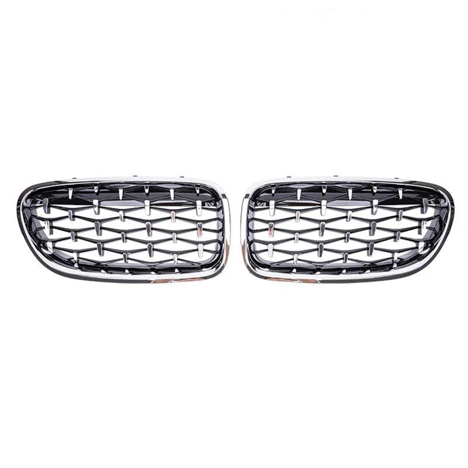 Auto Frontgrill Auto-Front-Nieren-Stoßstangengrill-Gitter Renngitter Für B&MW 5er F10 F11 F18 520 523 525 530i M5 2010-2017 Frontstoßstangen-Kühlergrill(All Silver) von ECZDDEFS