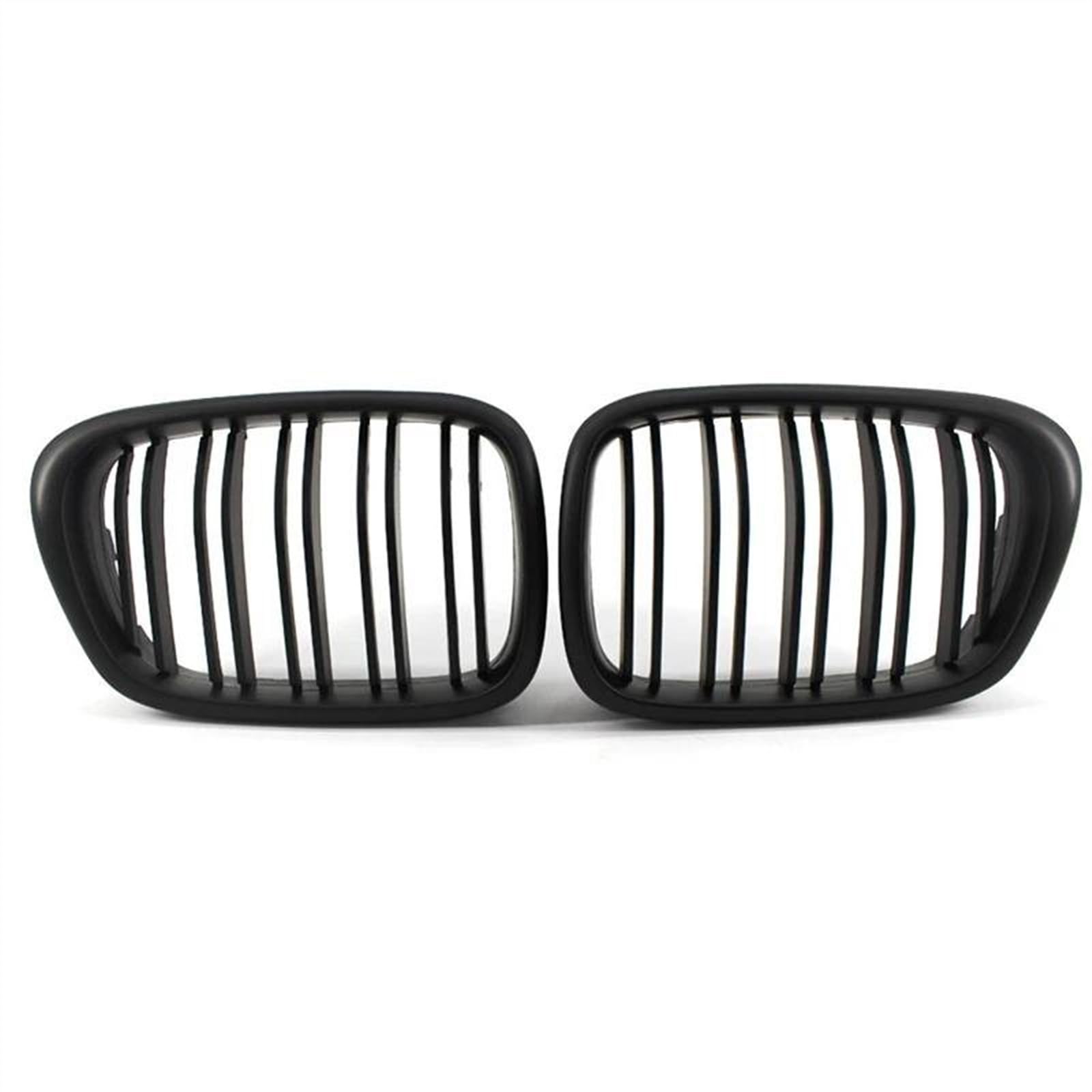 Auto Frontgrill Für B&MW E39 5er 525 528 1999-2003 Schwarz Glänzender Kühlergrill Für Die Motorhaube Nierengitter Renngitter Doppellinie Frontstoßstangen-Kühlergrill(Matte Black) von ECZDDEFS