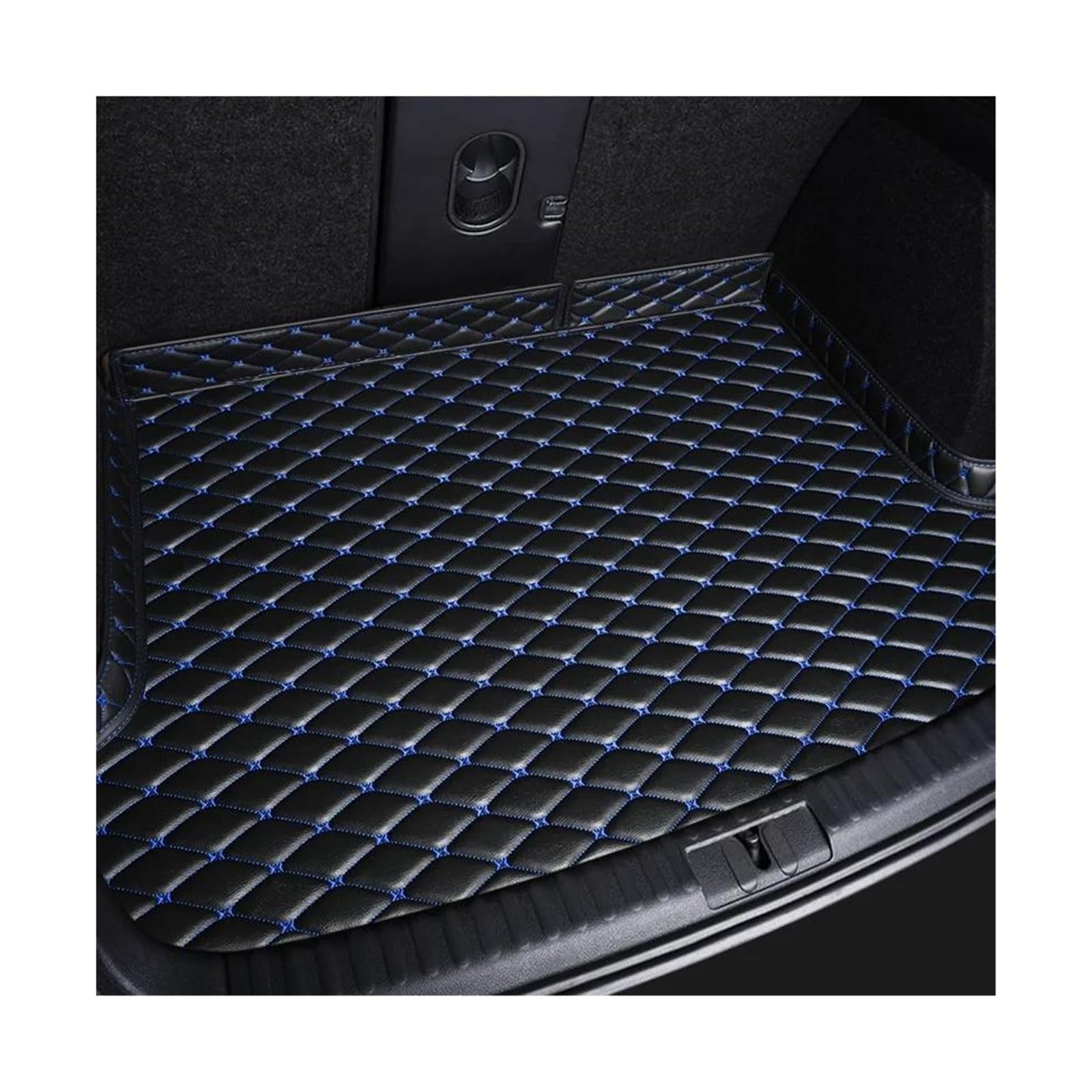 Kofferraummatten Autoteppich-Innenausstattungsdetails Zubehör Für B&MW F01 7er E65 E66 E68 F02 G11 G12 Maßgefertigte Kofferraummatte Kofferraum Schutzmatte(Black blue) von ECZDDEFS