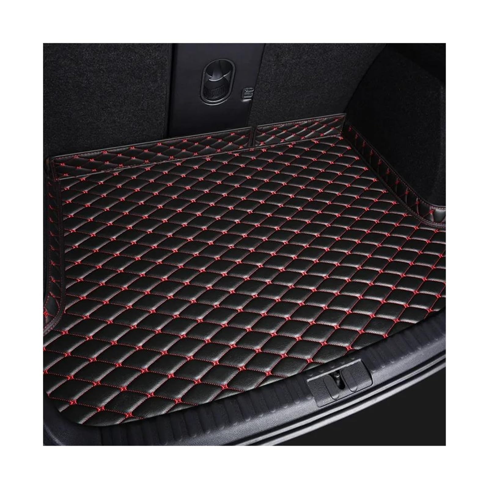 Kofferraummatten Autoteppich-Innenausstattungsdetails Zubehör Für B&MW F01 7er E65 E66 E68 F02 G11 G12 Maßgefertigte Kofferraummatte Kofferraum Schutzmatte(Black red) von ECZDDEFS