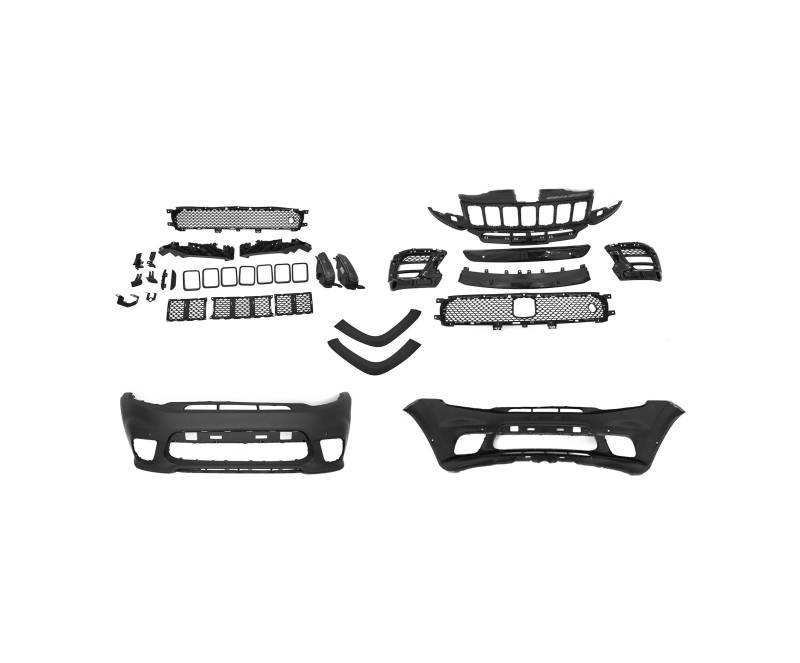 EDA PREMIUM auto Stoßstange Vorne 68335438AB passend für JEEP GRAND CHEROKEE, 17-21 SRT-8 MODEL, Set, Mit Löchern für Parktronic von EDA PREMIUM