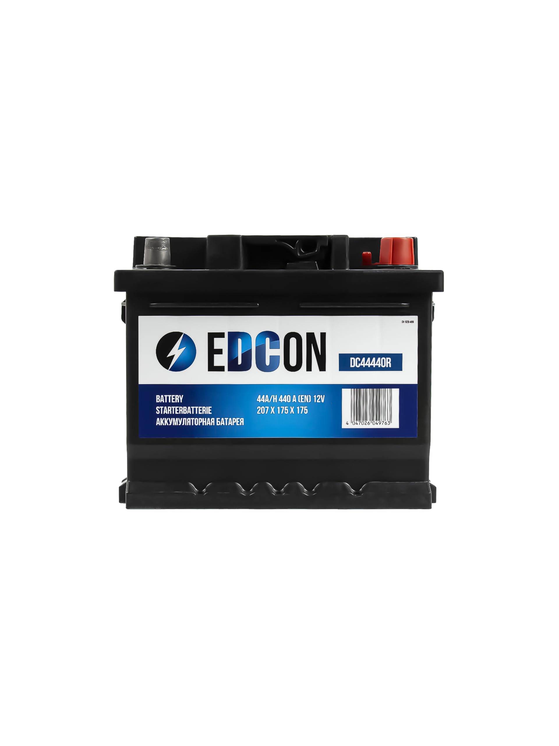 EDCON DC44440R Autobatterie 12V – 44Ah – 440A – Starterbatterie – Bleisäure Ca/Ca Technologie von EDCON