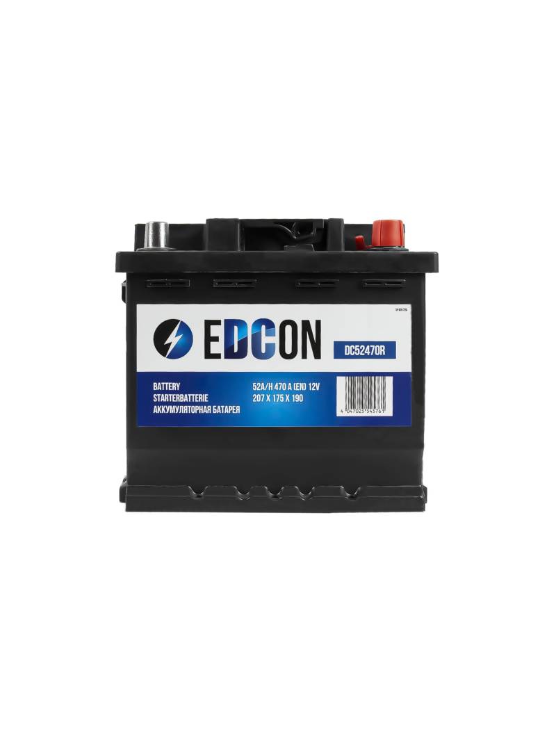 EDCON DC52470R Autobatterie 12V – 52Ah – 470A – Starterbatterie – Bleisäure Ca/Ca Technologie von EDCON