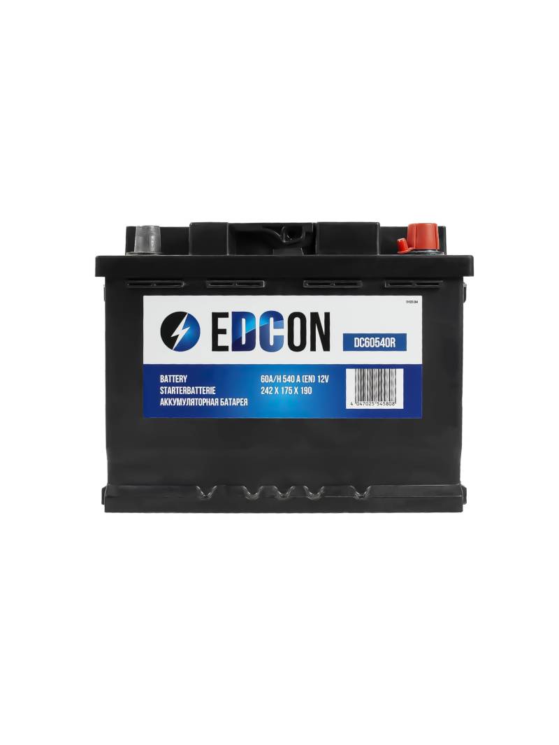 EDCON DC60540R Autobatterie 12V – 60Ah – 540A – Starterbatterie – Bleisäure Ca/Ca Technologie von EDCON