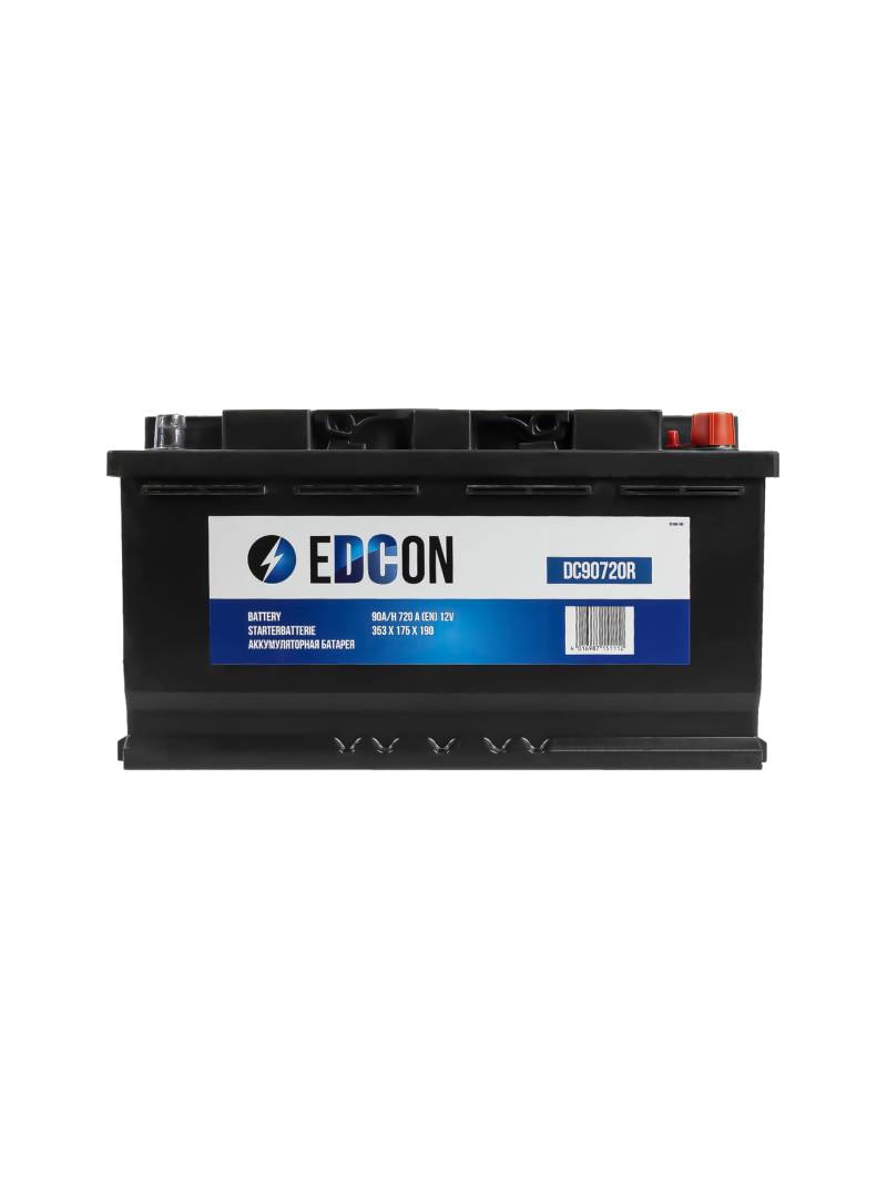 EDCON DC90720R Autobatterie 12V – 90Ah – 720A – Starterbatterie – Bleisäure Ca/Ca Technologie von EDCON