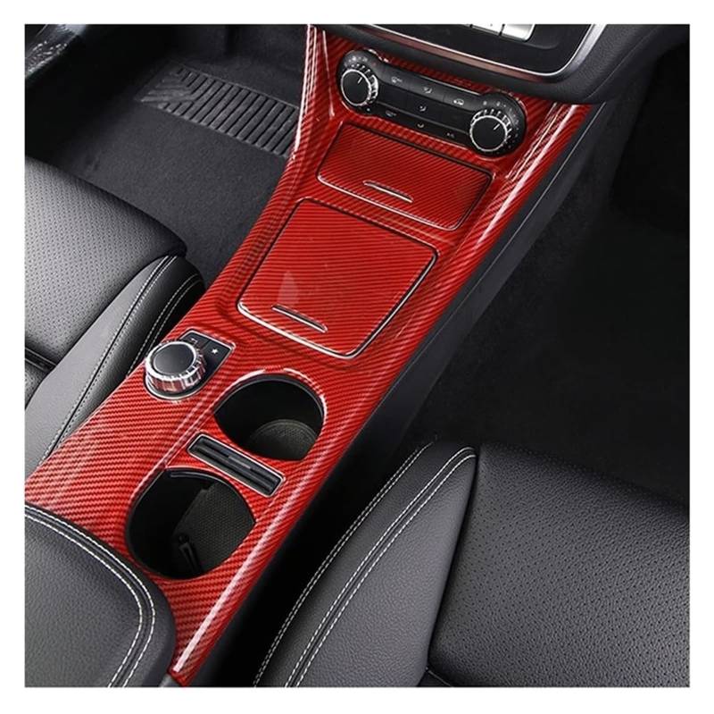 Mittelkonsole Armauflage Für Mercedes Für Benz CLA C117 GLA X156 2014-2019 Zentrale Steuerung Aufkleber Auto Styling Armlehne Box Wasser Lagerung Panel Trim(Red Carbon Fiber111) von EDIURFGP