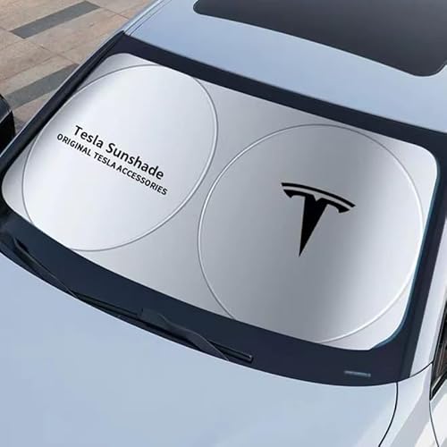 Sonnenschutz Auto Frontscheibe für Tesla Model 3 2017-2023, Faltbar Sonnenschirm Sonnenblende für Windschutzscheibe UV Schutz Frontscheibenabdeckung Auto Zubehör von EDOTJD