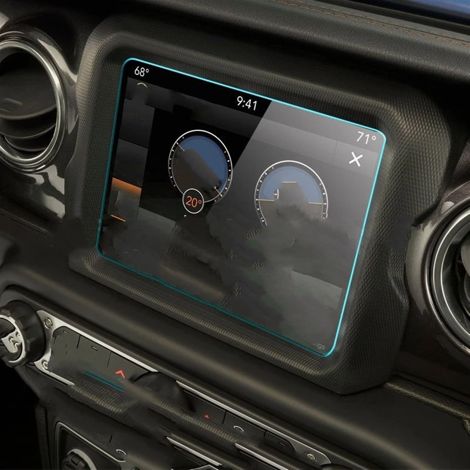 EDSXWUN Auto Navigation Protector Kompatibel Mit Jeep Für Wrangler Für Rubicon 4xe 392 2021 Auto-Innenausstattung Armaturenbrett-Schutzfolie Armaturenbrett-Schutzfolie Autozubehör von EDSXWUN