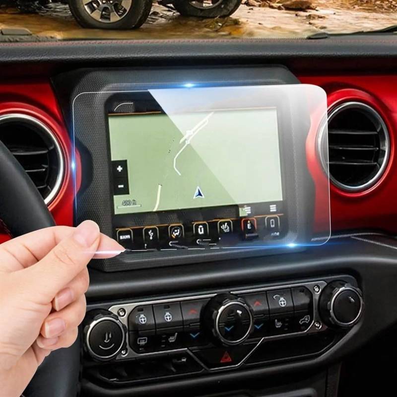 EDSXWUN Auto Navigation Protector Kompatibel Mit Jeep Für Wrangler Jl Für Gladiator Jt 2018 2019 2020 2021 2022 2023 8,4 Zoll Autoinstrument Schutzfolie Autozubehör von EDSXWUN