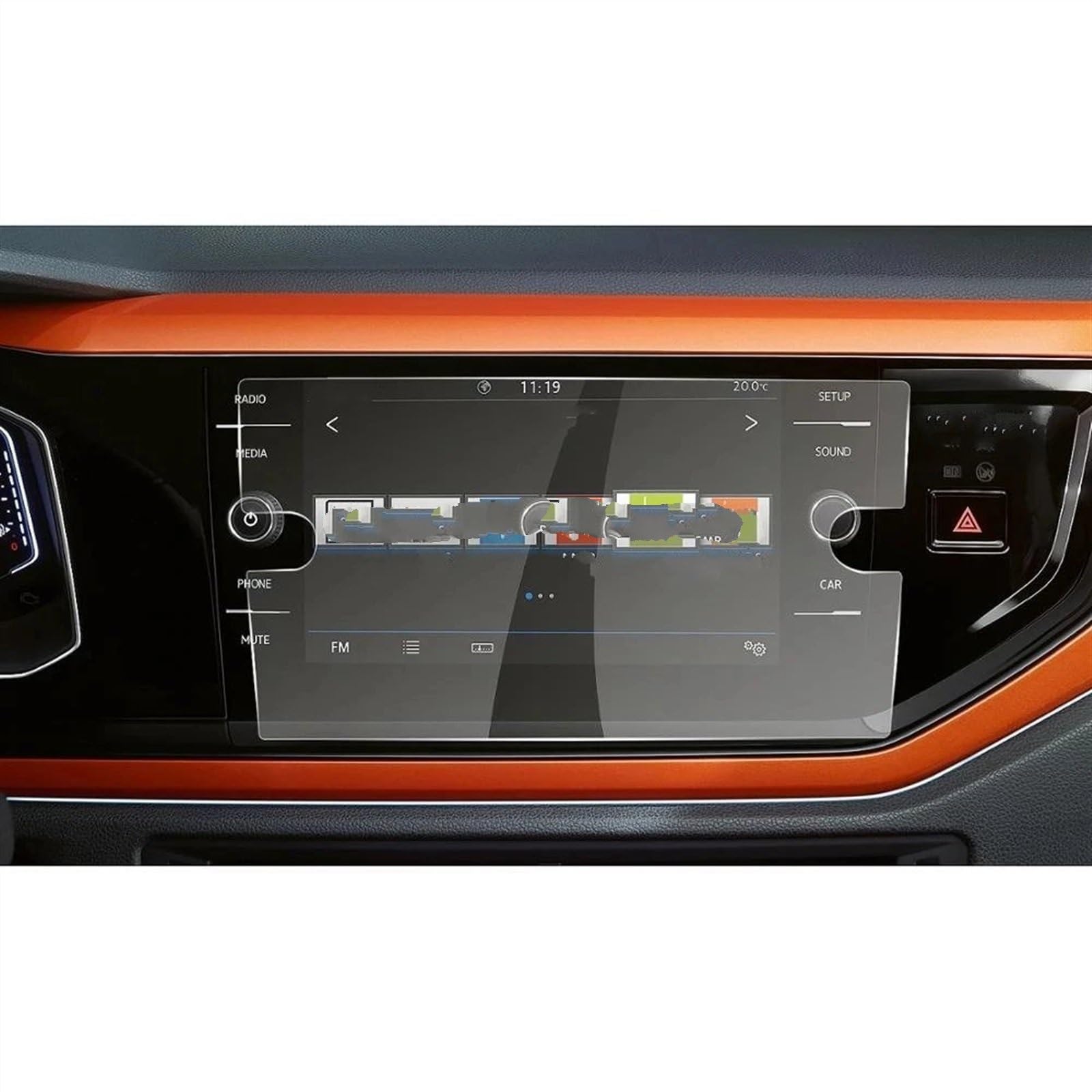 EDSXWUN Auto Navigation Protector Kompatibel Mit VW Für Polo Für Polo 6 2018 2019 8 Zoll Autoinstrument Transparente Schutzfolie Displayschutzfolie Aus Gehärtetem Glas von EDSXWUN