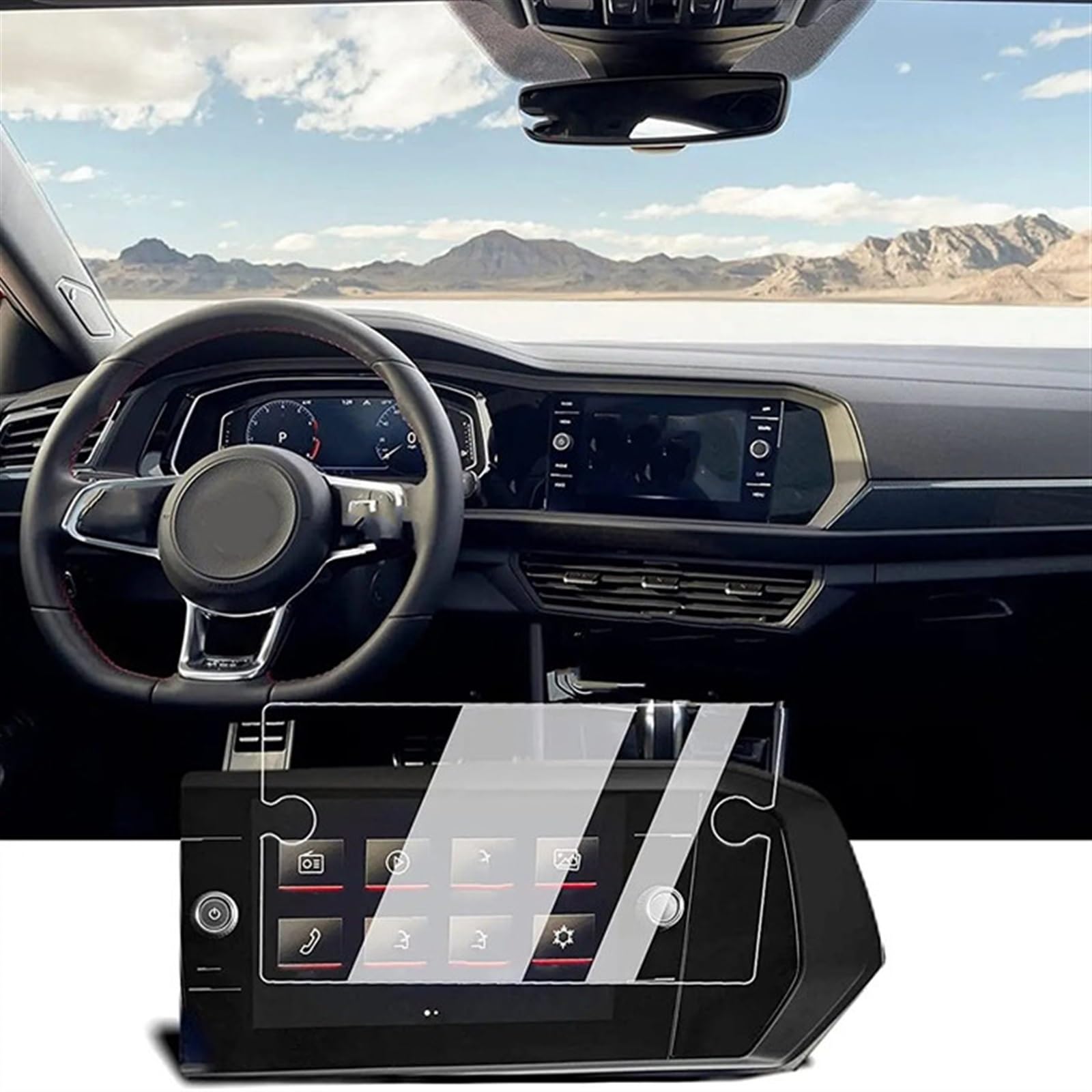 EDSXWUN Auto Navigation Protector Kompatibel Mit VW Für Tiguan Für Atlas 2018 2019 2020 2021 2022 2023 8 Zoll Autonavigationsschutzfolie Schutzfolie Aus Gehärtetem Glas von EDSXWUN