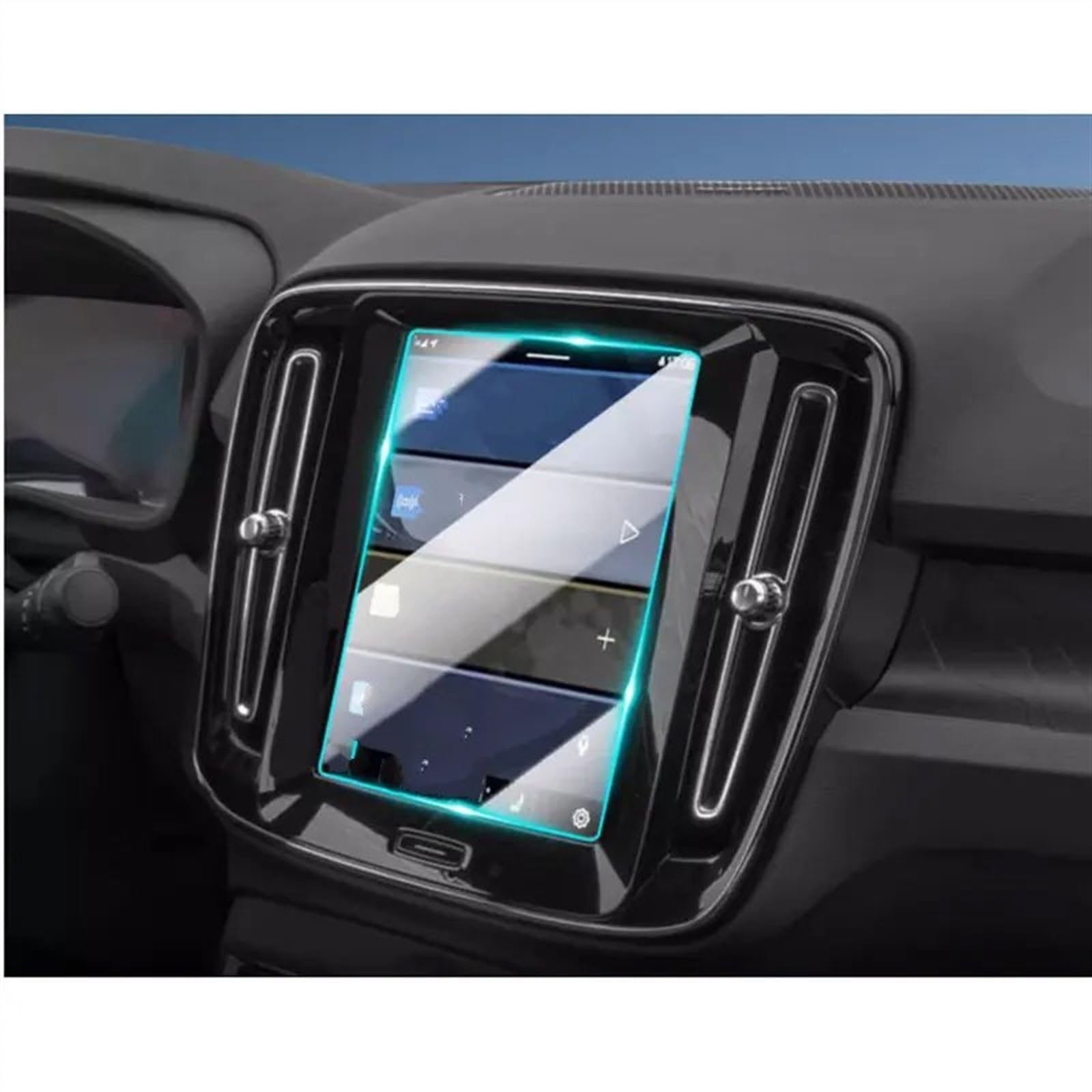 EDSXWUN Auto Navigation Protector Kompatibel Mit Volvo Für C40 2022 2023 8,7 Zoll Autoinnenraum Mittelkonsole Transparente Displayschutzfolie Armaturenbrett-Schutzfolie von EDSXWUN