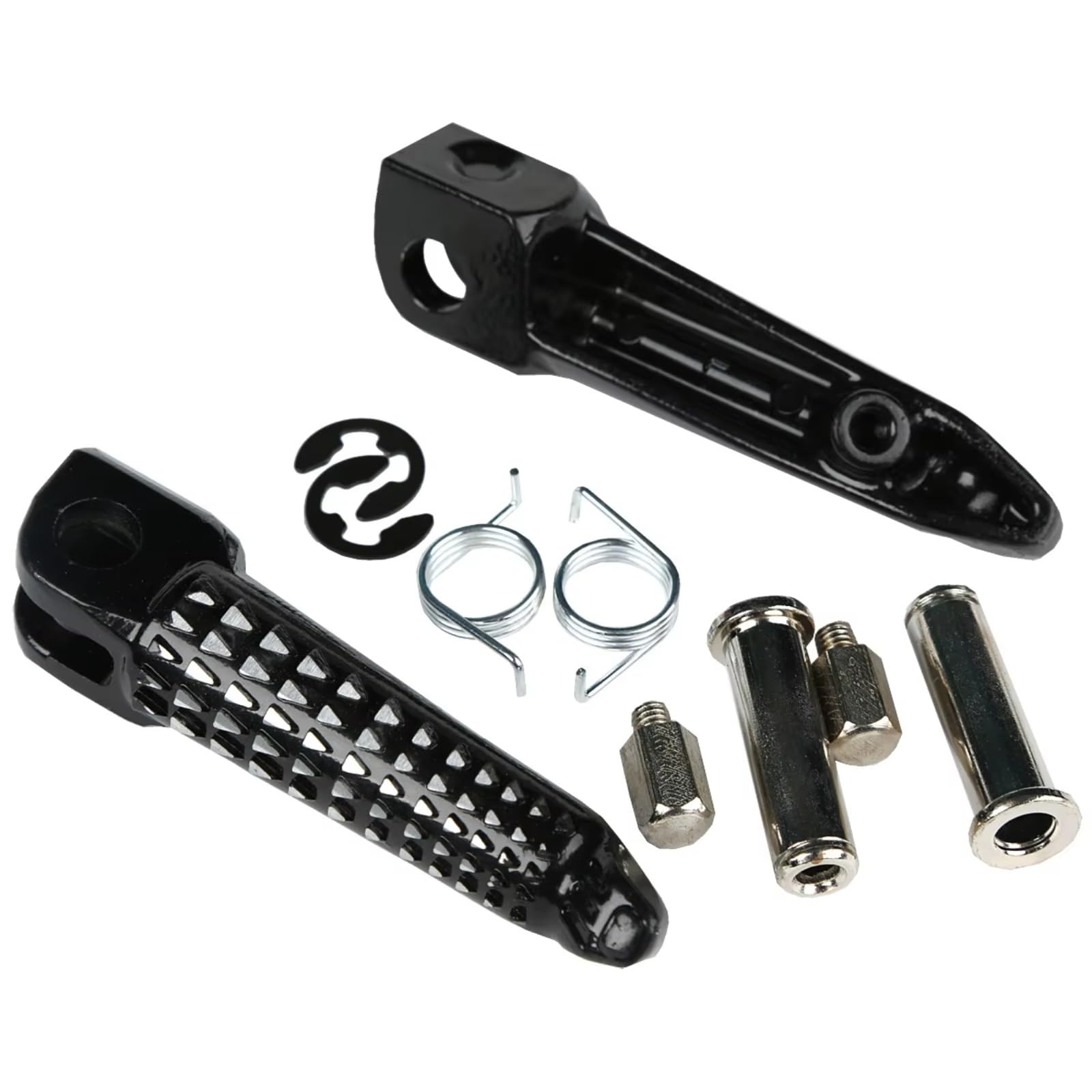 EDSXWUN Motorradpedal Für ZX10R 2004 2005 2006 2007 2008 2009 2010 2011 2012 2013 2014 2015 2016 2017 2018 2019 2020 Motorrad Zubehör Rahmen Vorne Fußstütze Set(Black) von EDSXWUN