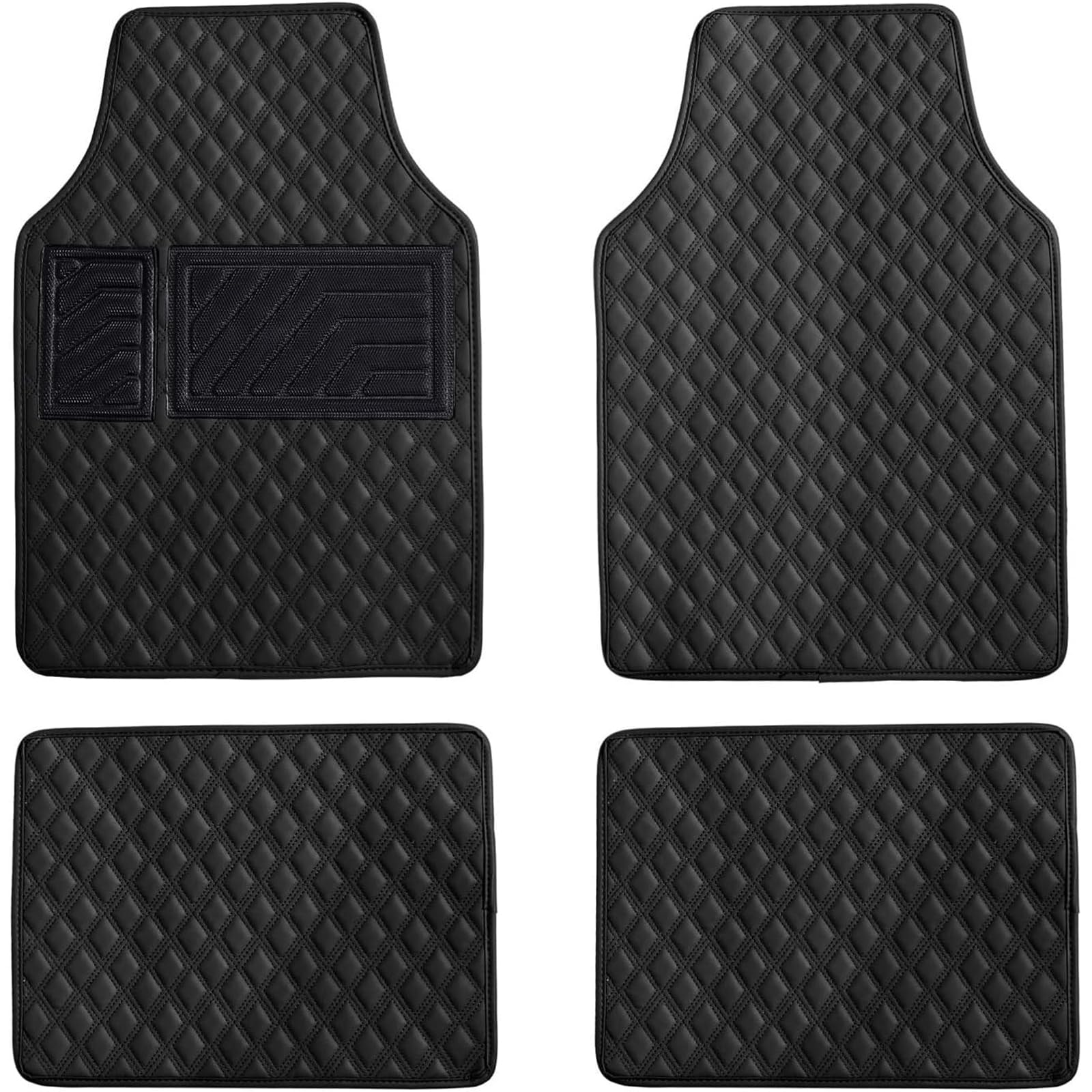 4 Stück Leder-Fußmatten für Audi A1 Sportback 5-Door 2016-2018 (LHD), Benutzerdefinierte Fussmatten Teppiche Wasserdicht Anti Rutsch Allwetter Bodenmatten Matten Zubehör,A von EEASSA