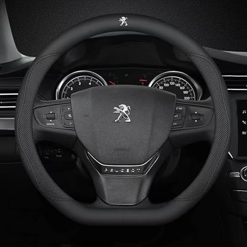 Auto Lenkradbezug für Peugeot Traveller 2023 2022 2021 2020 2019 2018,Leder Weich Elastischer Lenkradabdeckung Anti Rutsch Atmungsaktiv Lenkradhülle Modisch Wasserdicht Innenausstattung von EEASSA