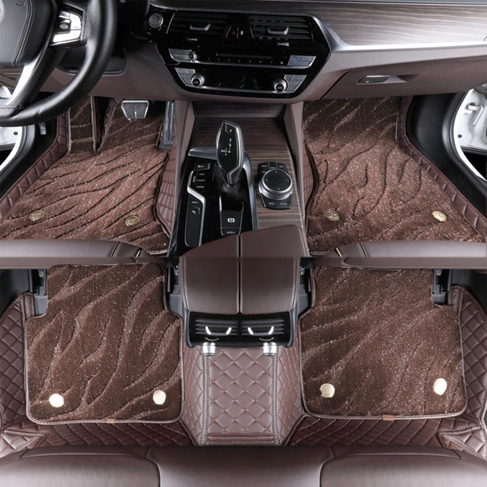 Nach Maß Allwetter Auto FußMatten für Volvo XC70 2007-2015(Right-Hand Drive), Anpassen Leder Fussmatten Allwetterschutz Wasserdicht Doppellagige Anti Rutsch Kfz-Innenraum,B von EEASSA