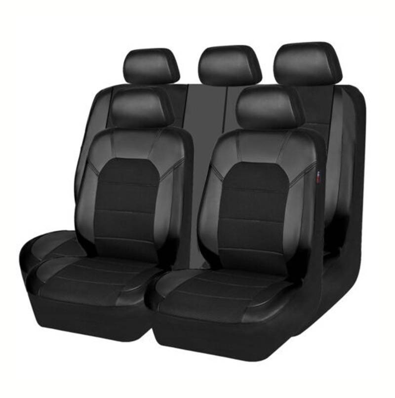 9-Teiliges Autositzbezug-Set Für Peugeot 3008 First Generation (T8) 2008-2012 2013 2014 2015 2016, Vollständiger Schutz Für Vorder- und Rücksitze, Atmungsaktiv, rutschfest,Black von EESWCSZZ3