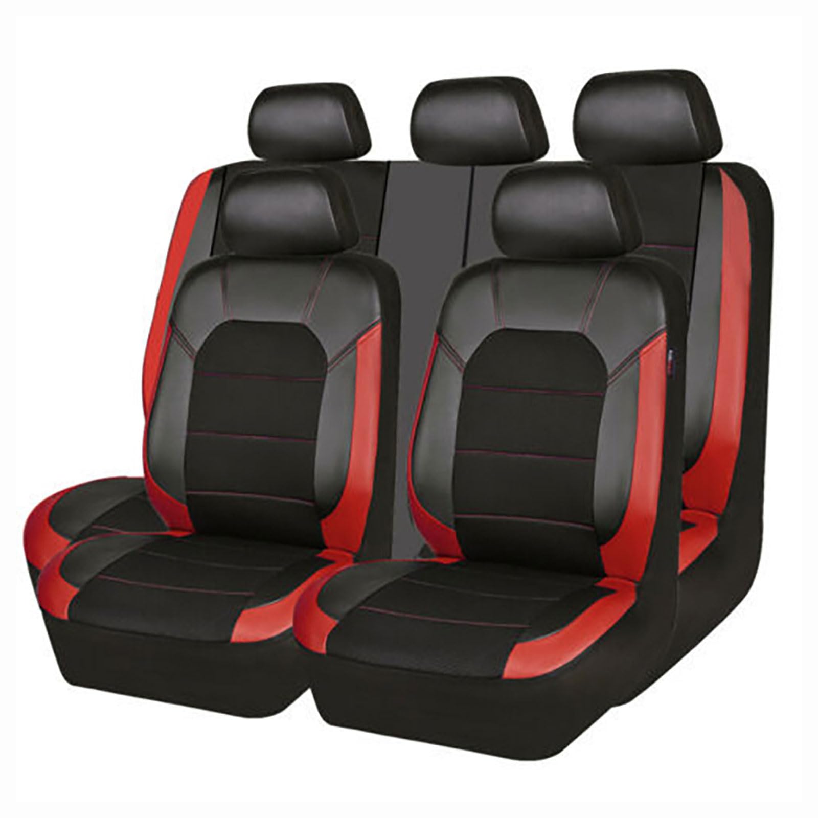 EESWCSZZ3 9-Teiliges Autositzbezug-Set Für Mini 3-Door Hatchback R50/R53/R56 4-Seats 2004-2009 2010 2012 2013, Vollständiger Schutz Für Vorder- und Rücksitze, Atmungsaktiv, rutschfest,Red von EESWCSZZ3