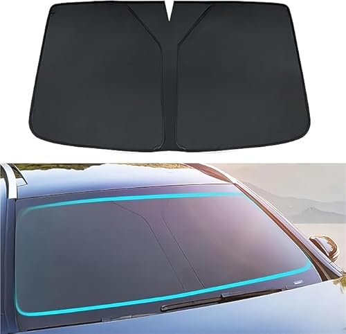 Sonnenschutz Auto Frontscheibe für Audi A3 8P Sportback 2003-2013, Blockiert UV-Strahlen Sonnenblendenschutz Sonnenschutz für die Frontscheibe,Black von EESWCSZZ3