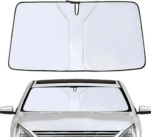 Sonnenschutz Auto Frontscheibe für Peugeot 207 Hatchback, Blockiert UV-Strahlen Sonnenblendenschutz Sonnenschutz für die Frontscheibe,White von EESWCSZZ3