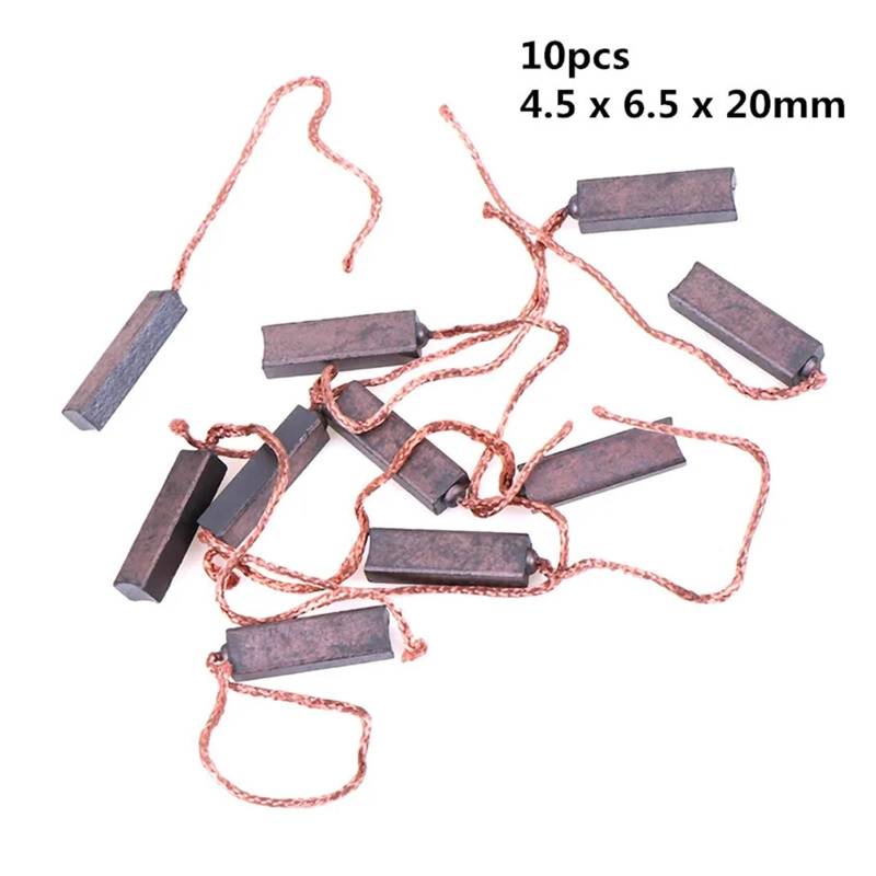 10Pcs/lot Carbon Brushes Wire Leads Generator electronic starter Brush Replacement 4.5 x 6.5 x 20mm EFDSVUHE von EFDSVUHE